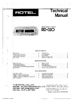 Rotel RD-820 - Technical manual 